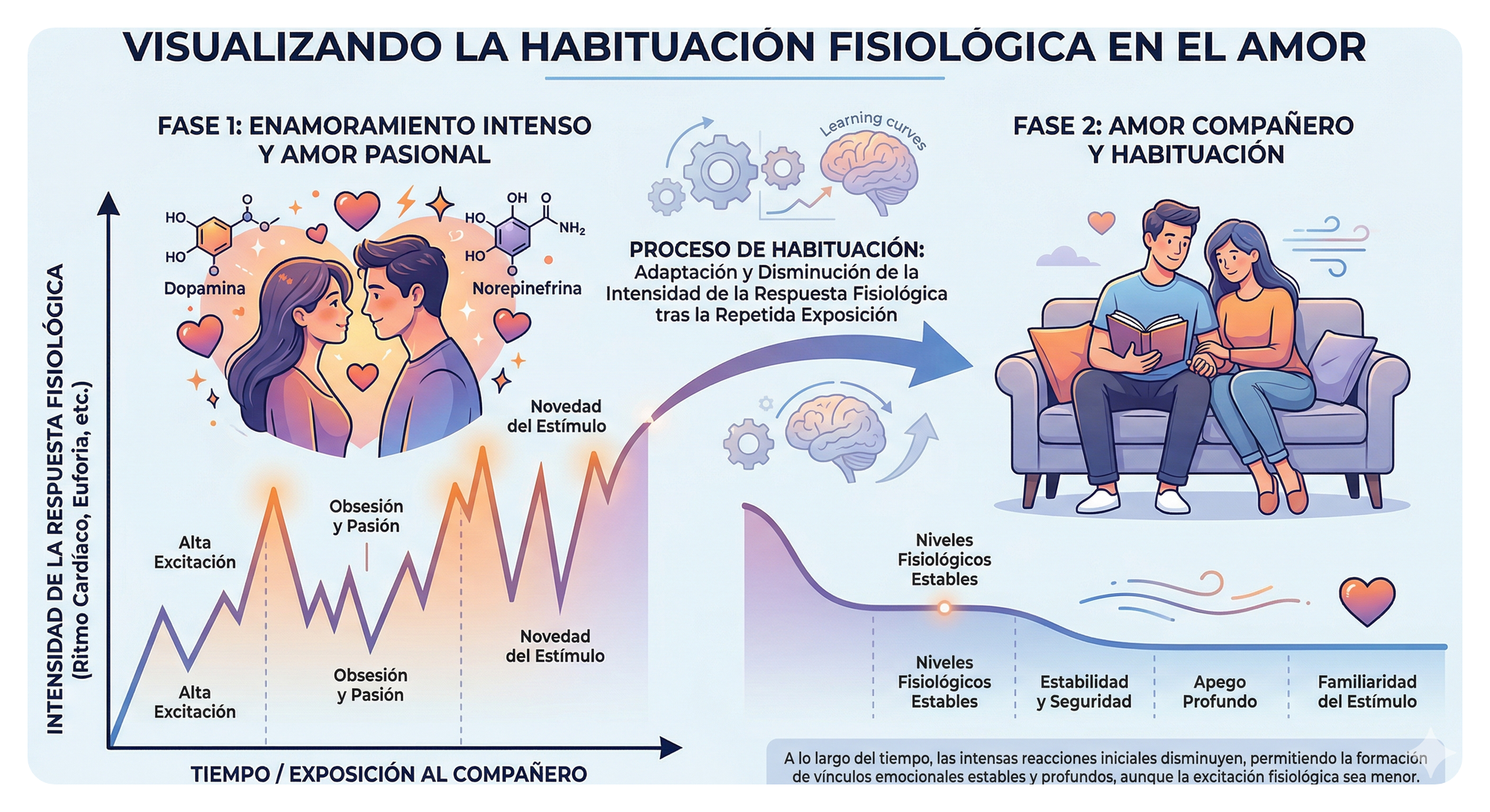 Habituación fisiológica en el amor (imagen generada por IA, revisada).